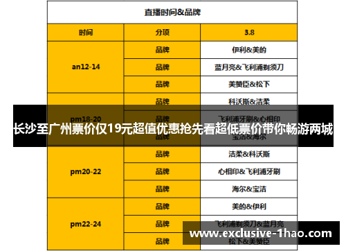 长沙至广州票价仅19元超值优惠抢先看超低票价带你畅游两城